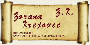 Zorana Krejović vizit kartica